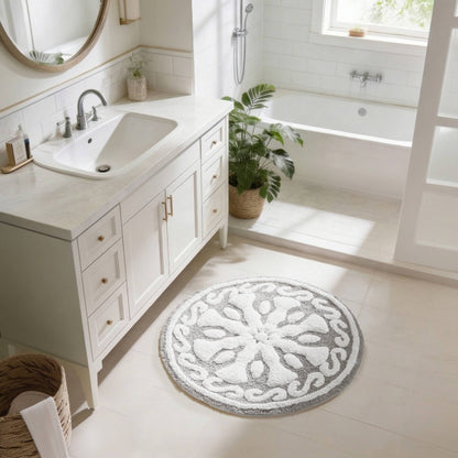 Casablanca Medallion Cotton Tufted Bath Rug