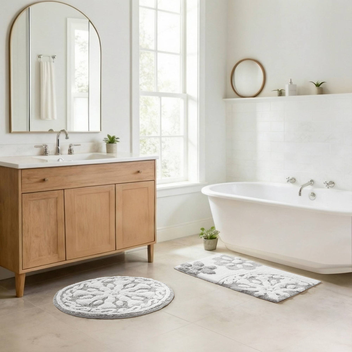 Casablanca Medallion Cotton Tufted Bath Rug
