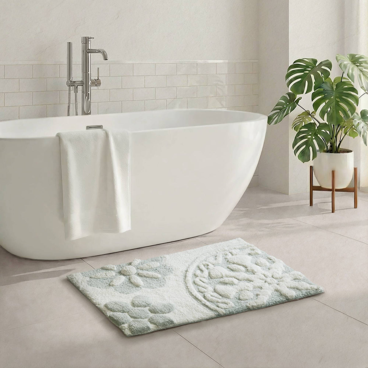 Casablanca Medallion Cotton Tufted Bath Rug