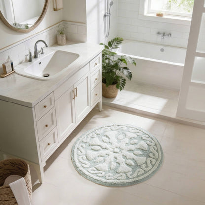 Casablanca Medallion Cotton Tufted Bath Rug