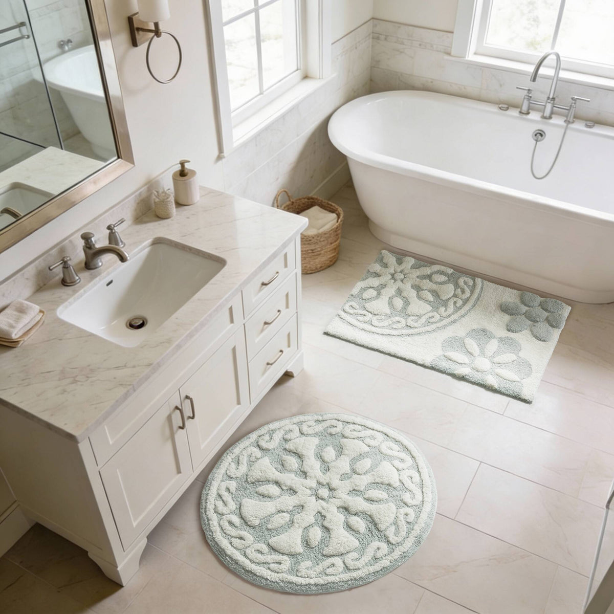 Casablanca Medallion Cotton Tufted Bath Rug
