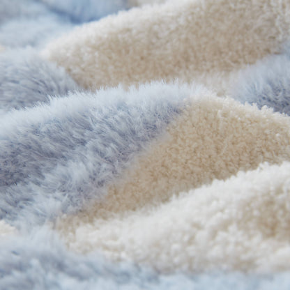 Checkerboard Feathersoft Fur Knit Throw