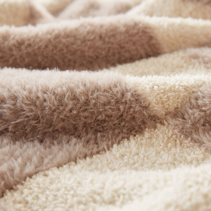Checkerboard Feathersoft Fur Knit Throw