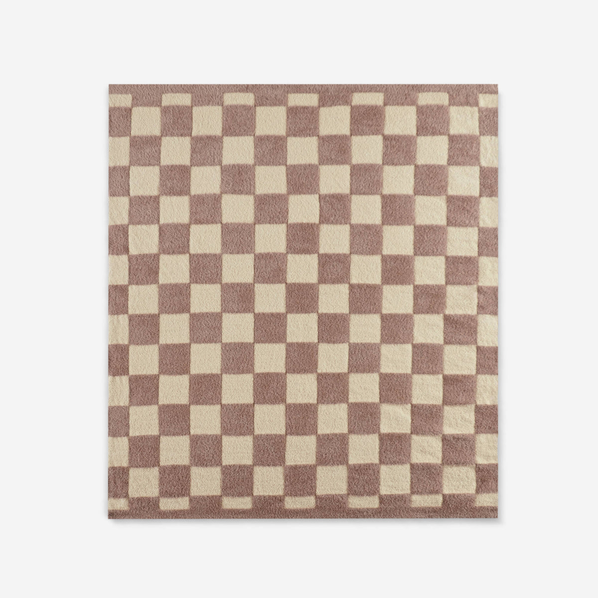 Checkerboard Feathersoft Fur Knit Throw