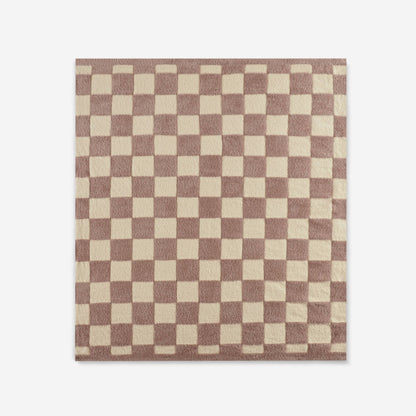 Checkerboard Feathersoft Fur Knit Throw
