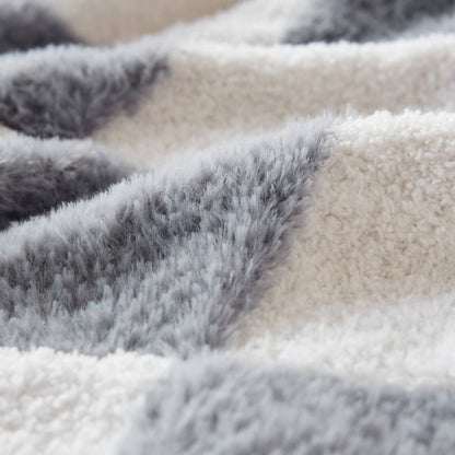 Checkerboard Feathersoft Fur Knit Throw