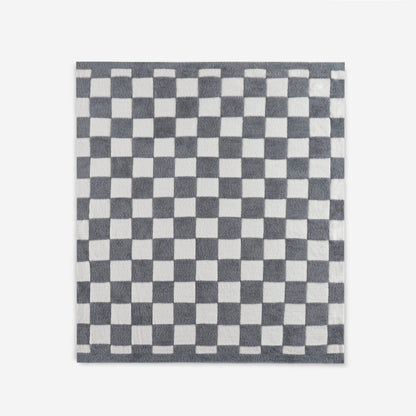 Checkerboard Feathersoft Fur Knit Throw