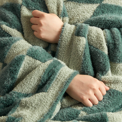Checkerboard Feathersoft Fur Knit Throw