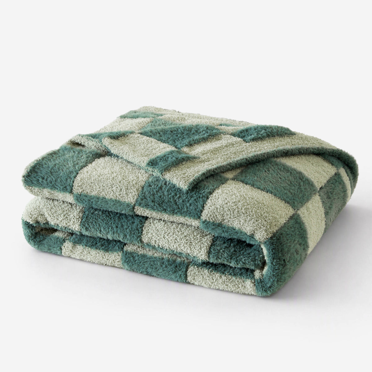 Checkerboard Feathersoft Fur Knit Throw
