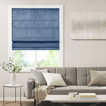 Como Printed Faux Silk Room Darkening Cordless Roman Shade