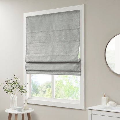 Como Printed Faux Silk Room Darkening Cordless Roman Shade