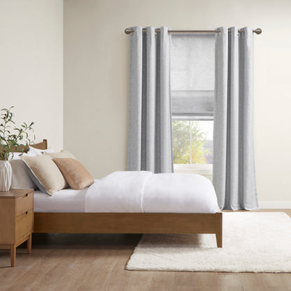 Como Printed Faux Silk Room Darkening Cordless Roman Shade