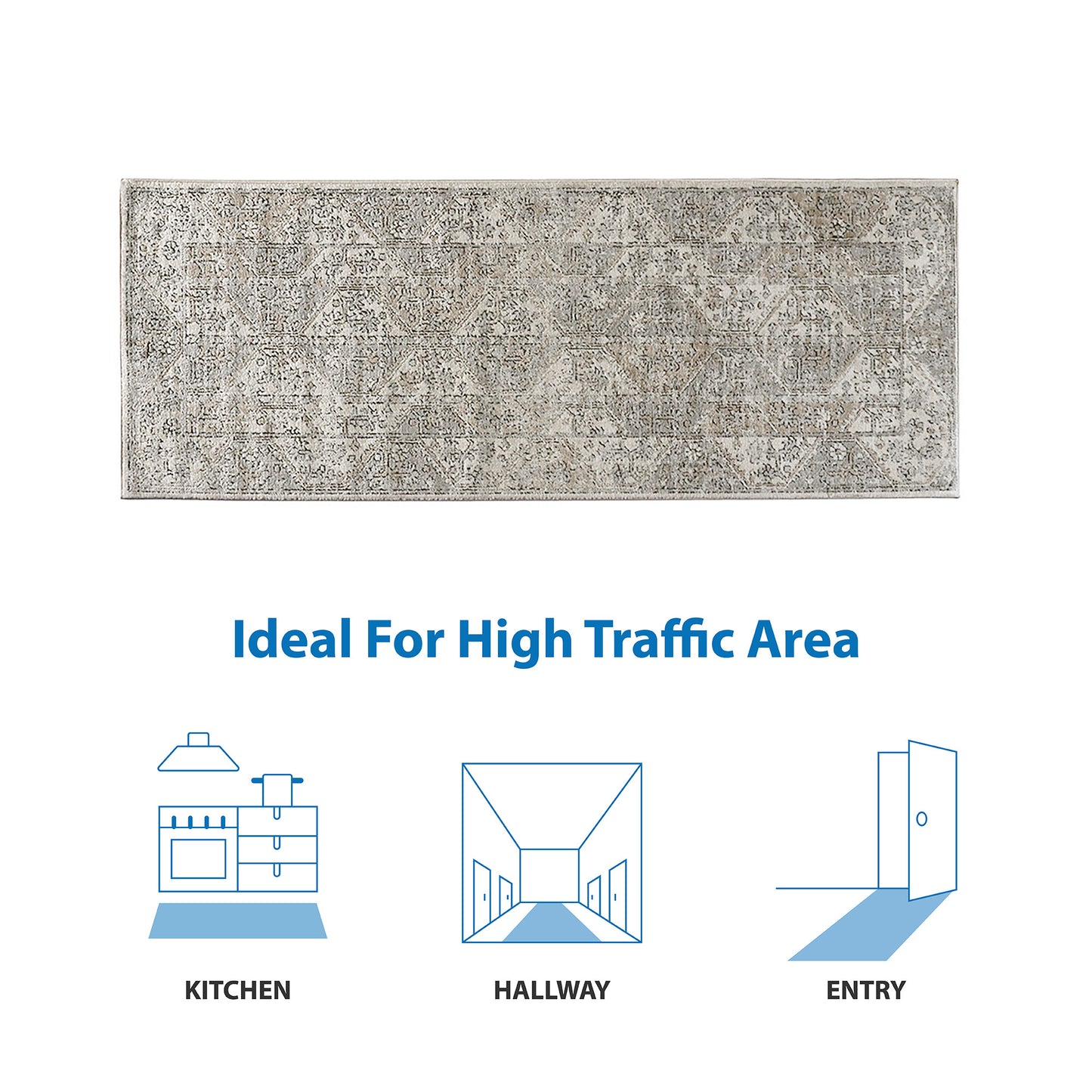 Dakota Tiled Border Area Rug