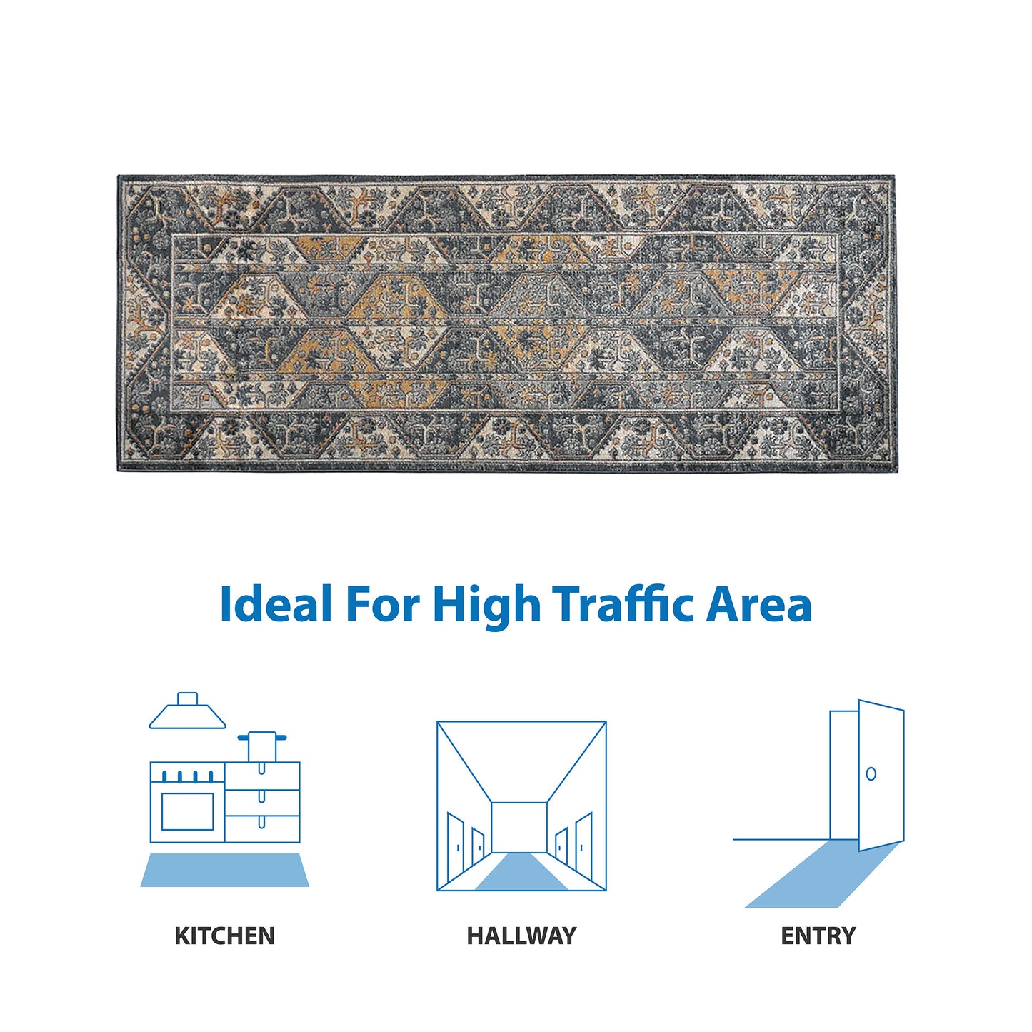 Dakota Tiled Border Area Rug