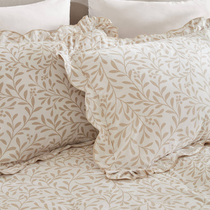 Darcy Cottage 5-Piece Botanical Print Comforter Set with Scalloped Edge