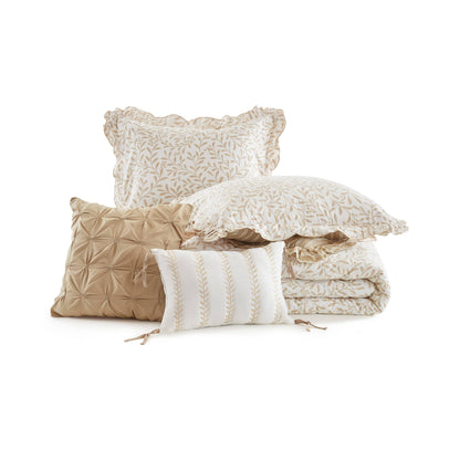 Darcy Cottage 5-Piece Botanical Print Comforter Set with Scalloped Edge