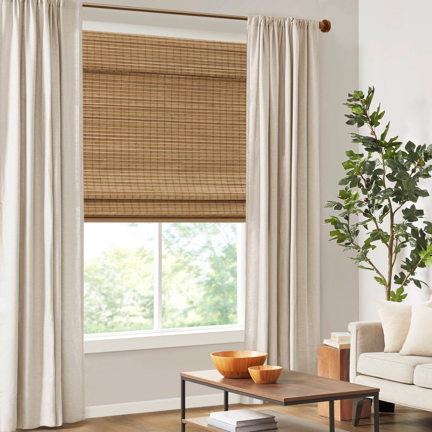 Eastfield Bamboo Light Filtering Roman Shade 64"L