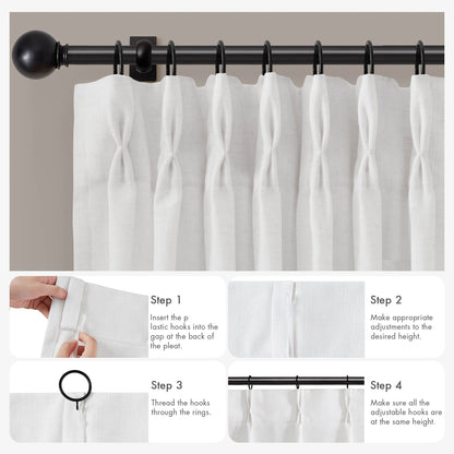 Emery 300gsm Poly Linen with 7 Pinch Pleat per Piece
