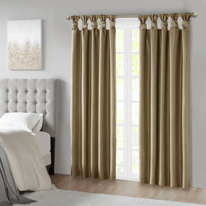 Emilia Twist Tab Total Blackout Window Curtain Panel