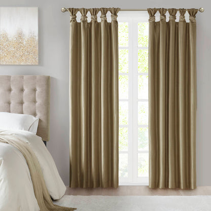 Emilia Twist Tab Total Blackout Window Curtain Panel