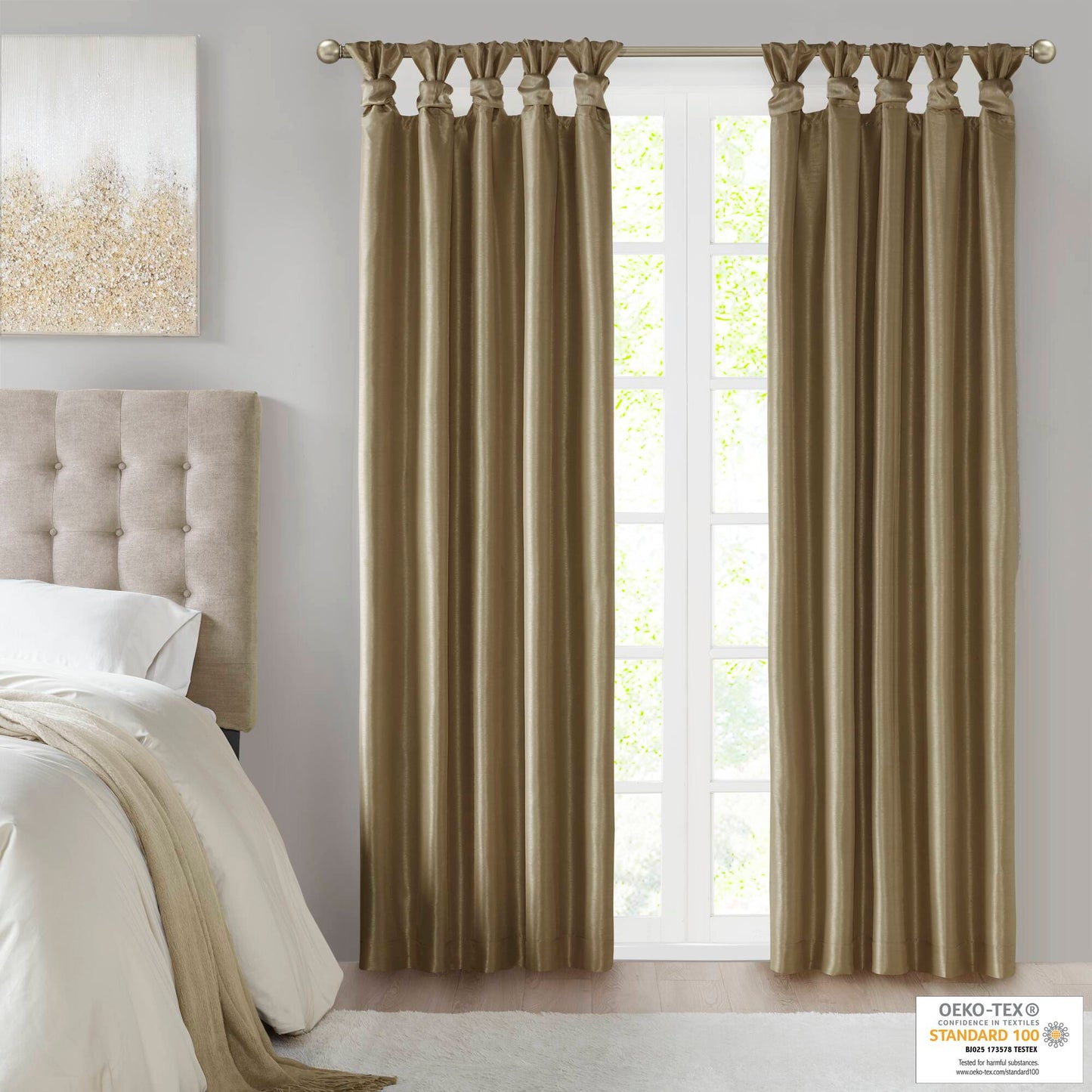 Emilia Twist Tab Total Blackout Window Curtain Panel
