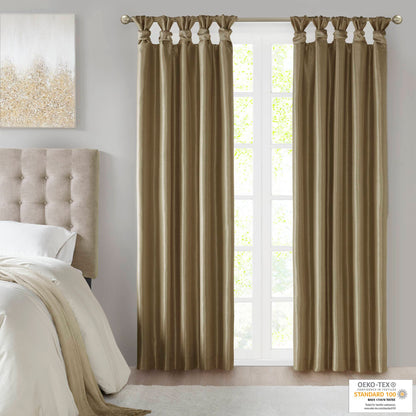 Emilia Twist Tab Total Blackout Window Curtain Panel