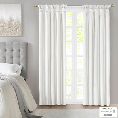 Emilia Twist Tab Total Blackout Window Curtain Panel