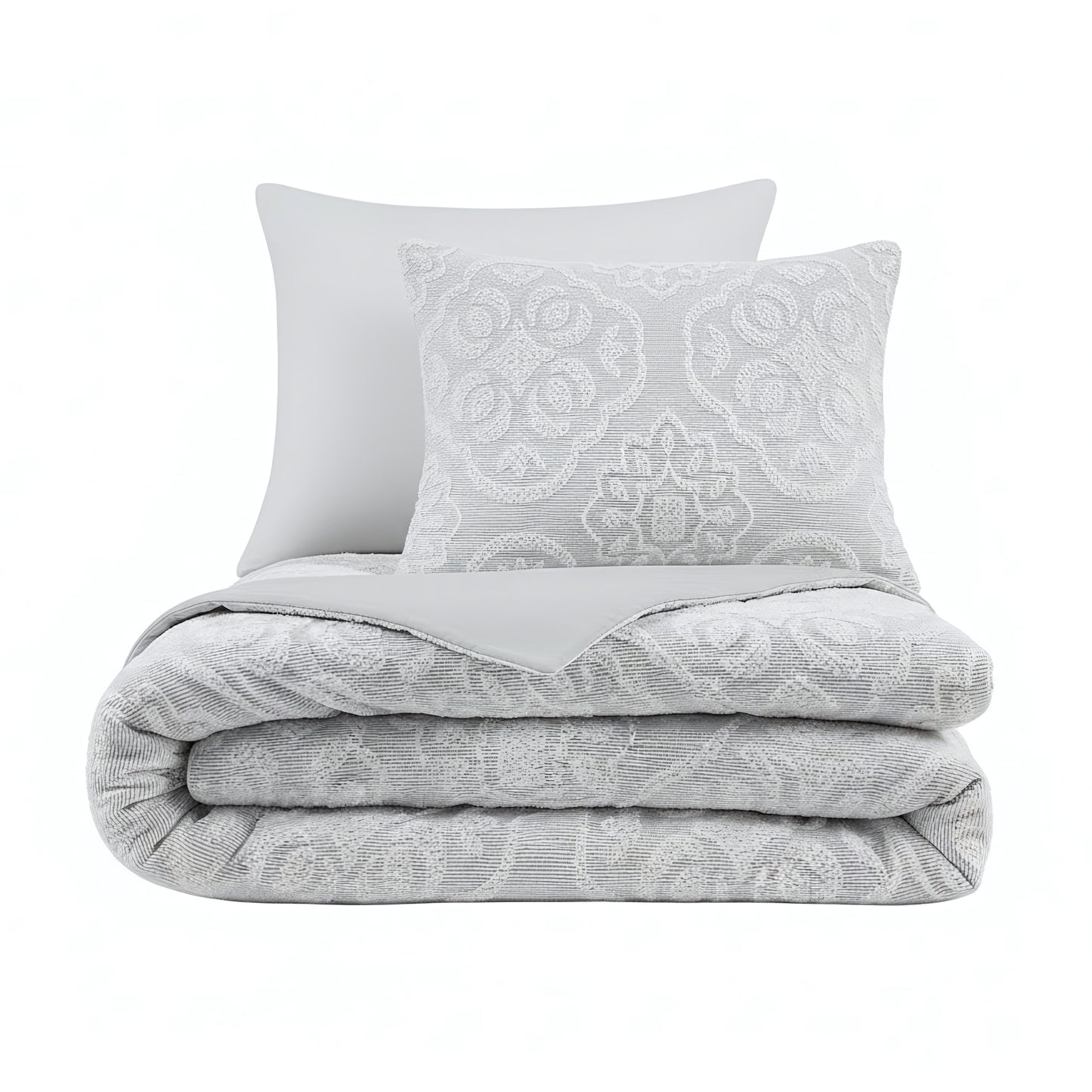 Everly 3 Piece Tufted Woven Medallion Duvet Cover Set