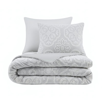 Everly 3 Piece Tufted Woven Medallion Duvet Cover Set