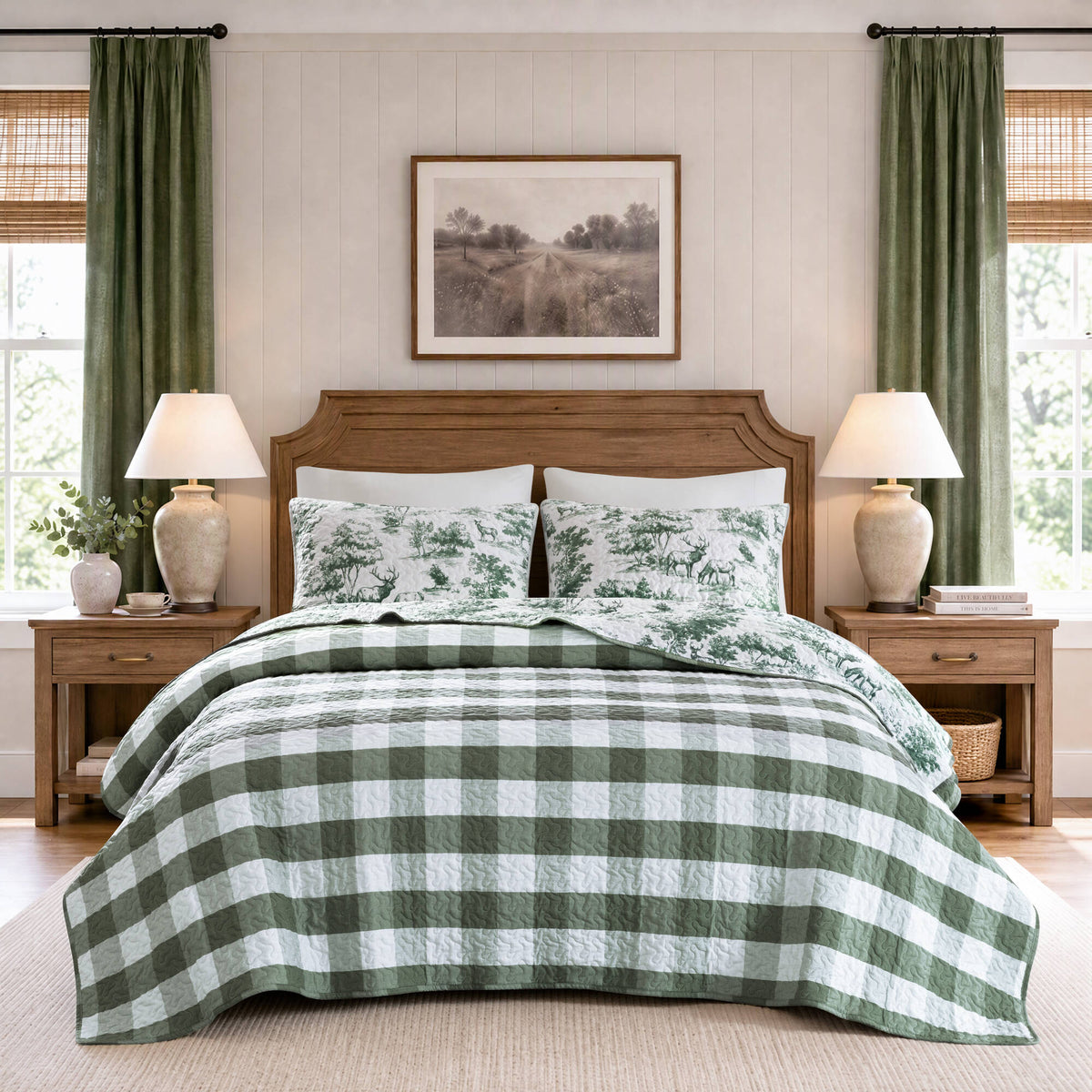 Hartwell Woodland Deer Reversible 3-Piece Coverlet Mini Set