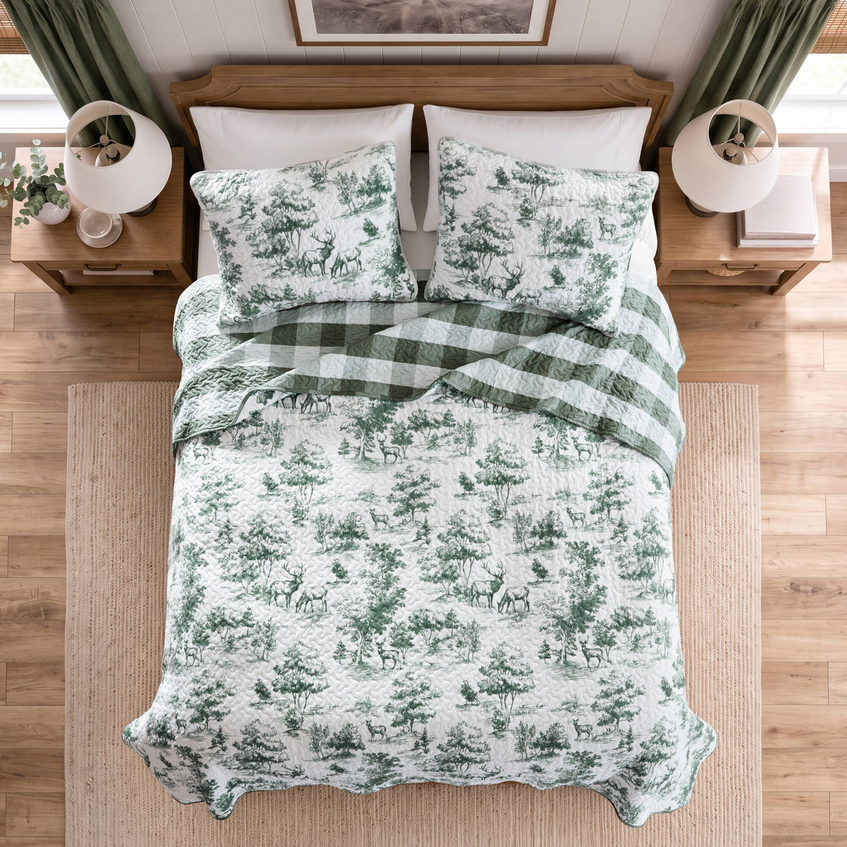 Hartwell Woodland Deer Reversible 3-Piece Coverlet Mini Set