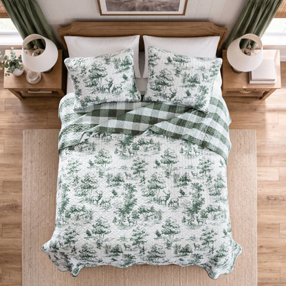 Hartwell Woodland Deer Reversible 3-Piece Coverlet Mini Set
