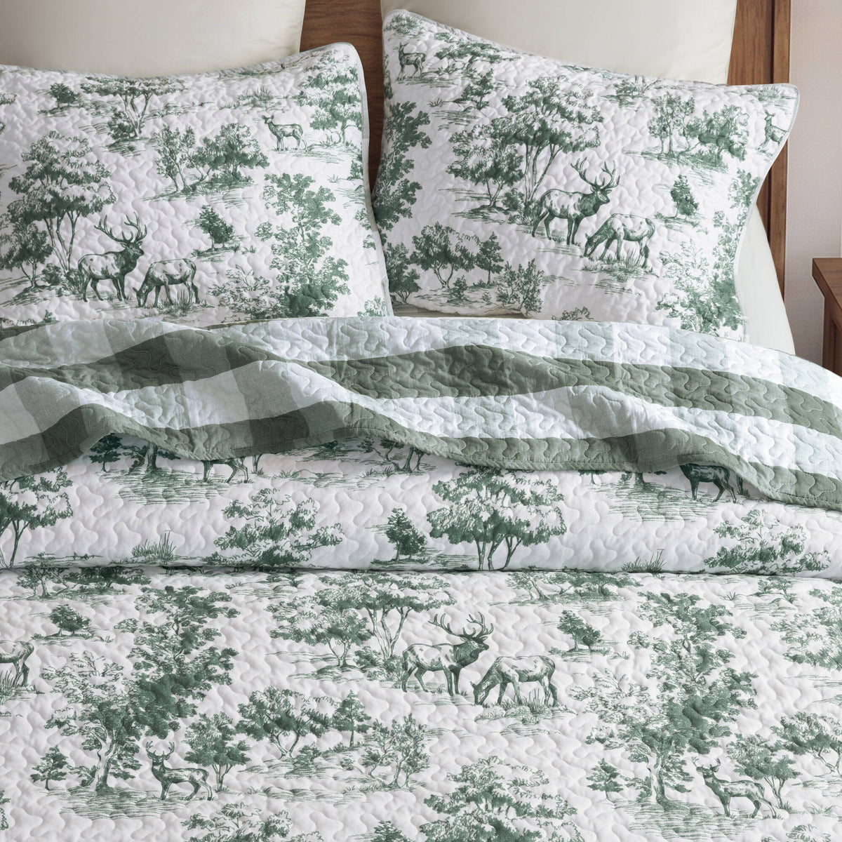 Hartwell Woodland Deer Reversible 3-Piece Coverlet Mini Set