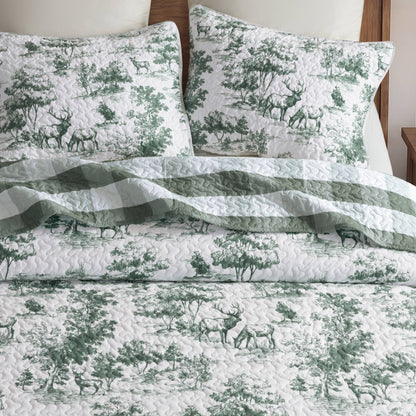Hartwell Woodland Deer Reversible 3-Piece Coverlet Mini Set