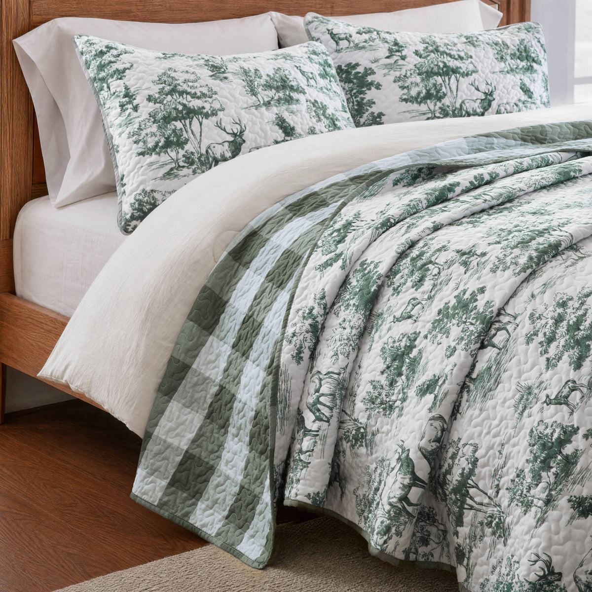 Hartwell Woodland Deer Reversible 3-Piece Coverlet Mini Set
