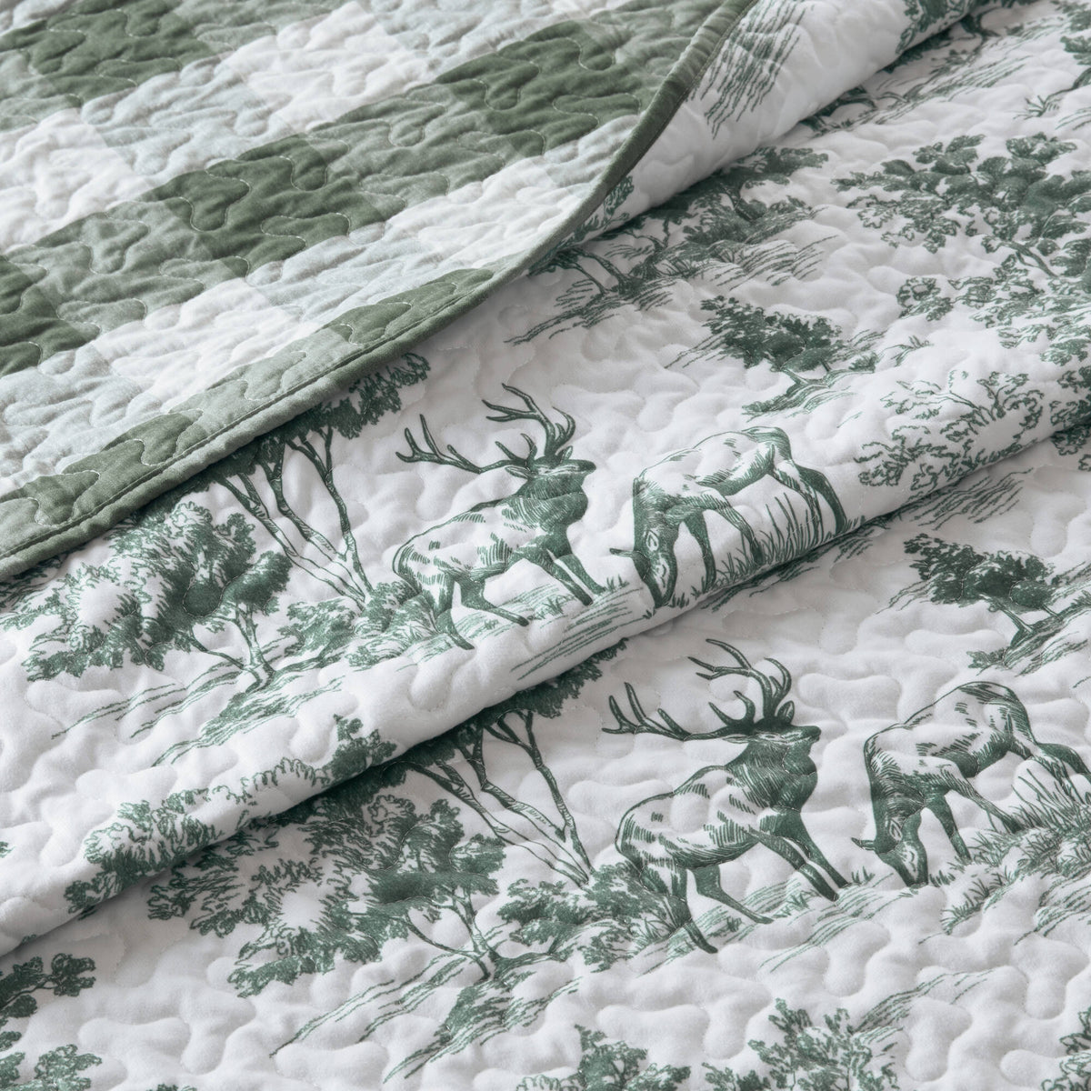 Hartwell Woodland Deer Reversible 3-Piece Coverlet Mini Set