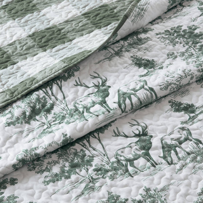 Hartwell Woodland Deer Reversible 3-Piece Coverlet Mini Set