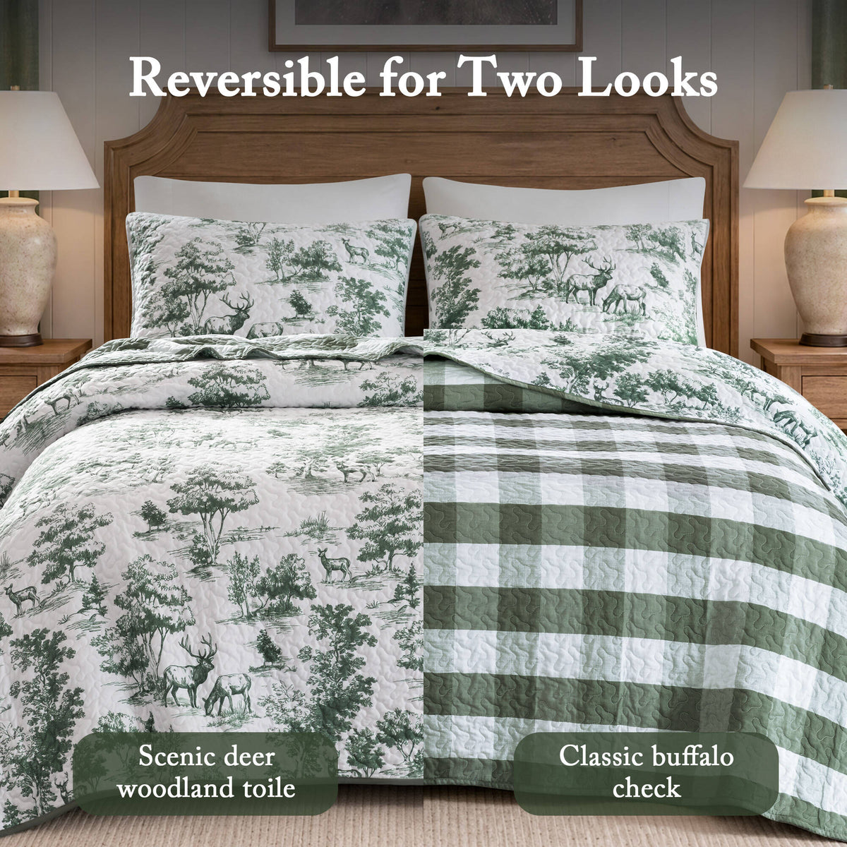 Hartwell Woodland Deer Reversible 3-Piece Coverlet Mini Set