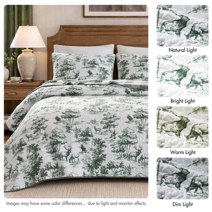Hartwell Woodland Deer Reversible 3-Piece Coverlet Mini Set