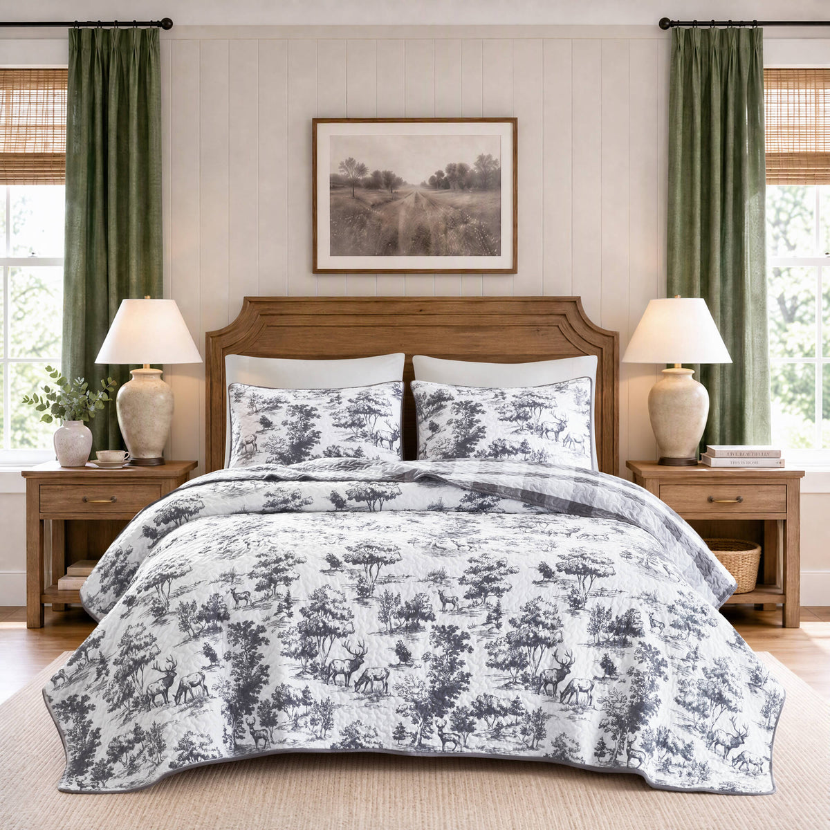 Hartwell Woodland Deer Reversible 3-Piece Coverlet Mini Set