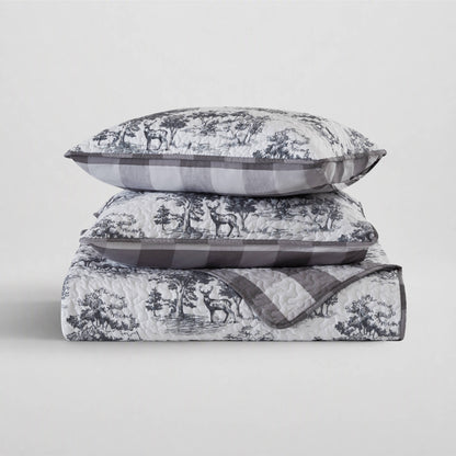 Hartwell Woodland Deer Reversible 3-Piece Coverlet Mini Set