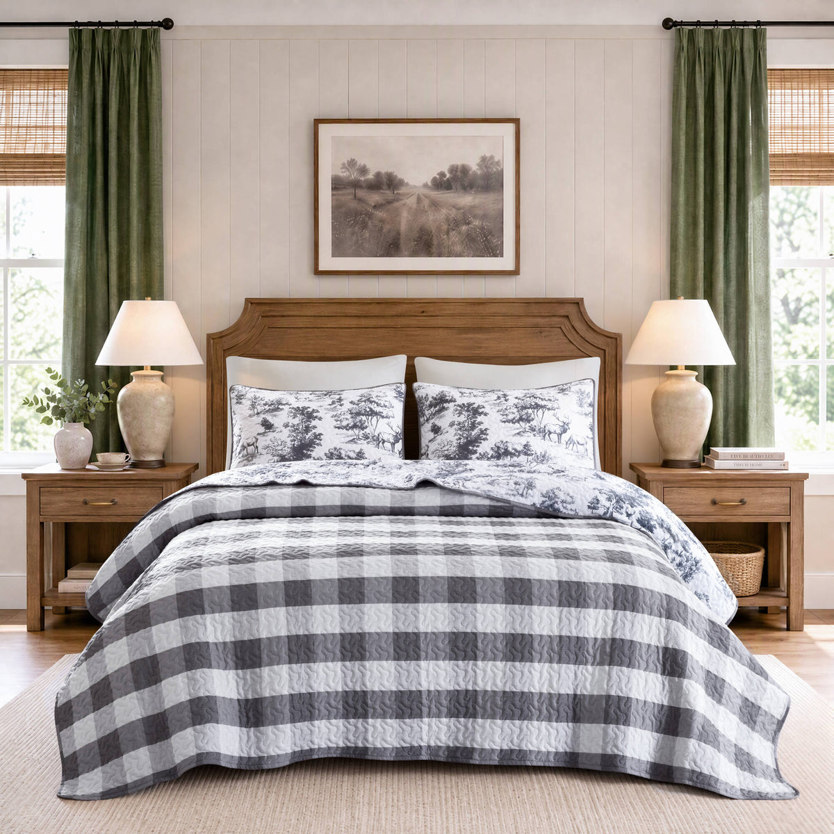 Hartwell Woodland Deer Reversible 3-Piece Coverlet Mini Set