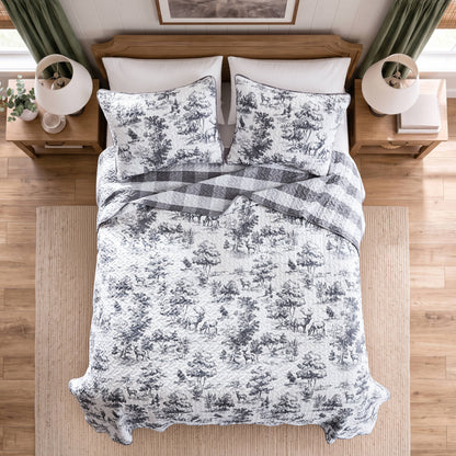 Hartwell Woodland Deer Reversible 3-Piece Coverlet Mini Set