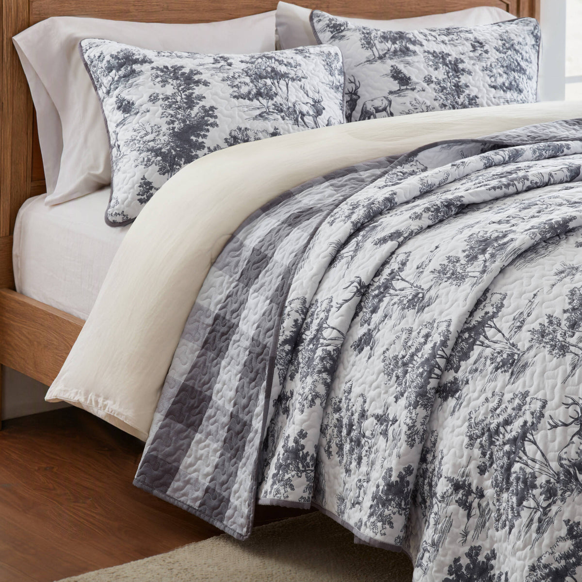 Hartwell Woodland Deer Reversible 3-Piece Coverlet Mini Set