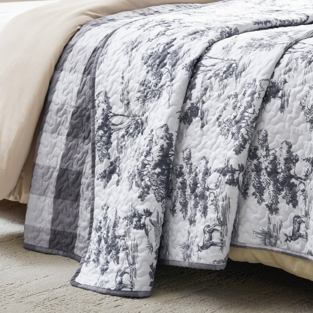 Hartwell Woodland Deer Reversible 3-Piece Coverlet Mini Set