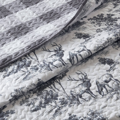 Hartwell Woodland Deer Reversible 3-Piece Coverlet Mini Set