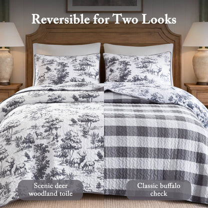 Hartwell Woodland Deer Reversible 3-Piece Coverlet Mini Set