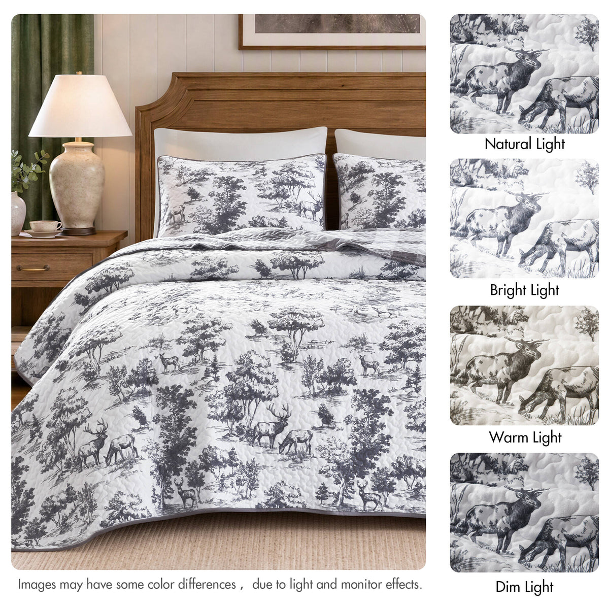 Hartwell Woodland Deer Reversible 3-Piece Coverlet Mini Set