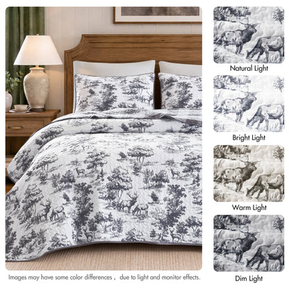 Hartwell Woodland Deer Reversible 3-Piece Coverlet Mini Set