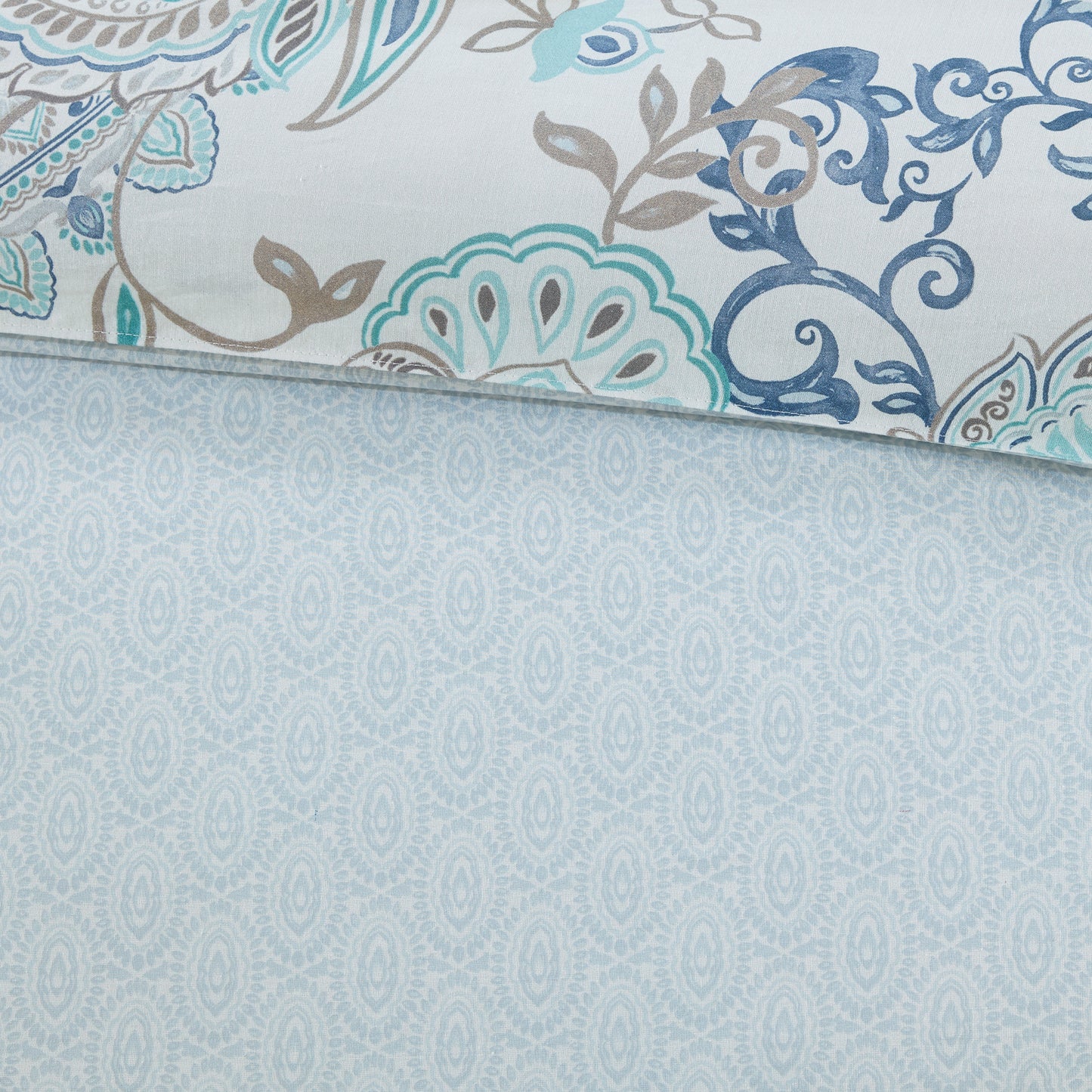 Isla 3 Piece Cotton Floral Printed Reversible Duvet Cover Set